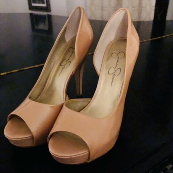 4-inch Platform Heel Open Toe Powder by JS Size 8.5M - Just Add Party Dress - Picture 3 of 15